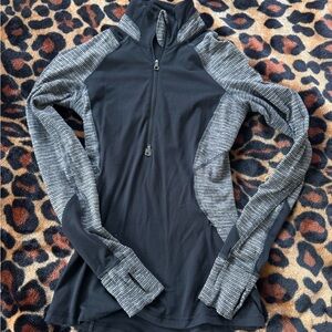 Black and Gray Quarter-Zip Pullover